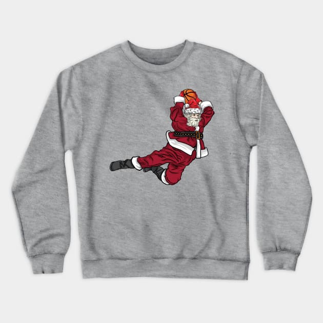 Funny Basketball Santa Dunk Crewneck Sweatshirt by ThyShirtProject - Affiliate